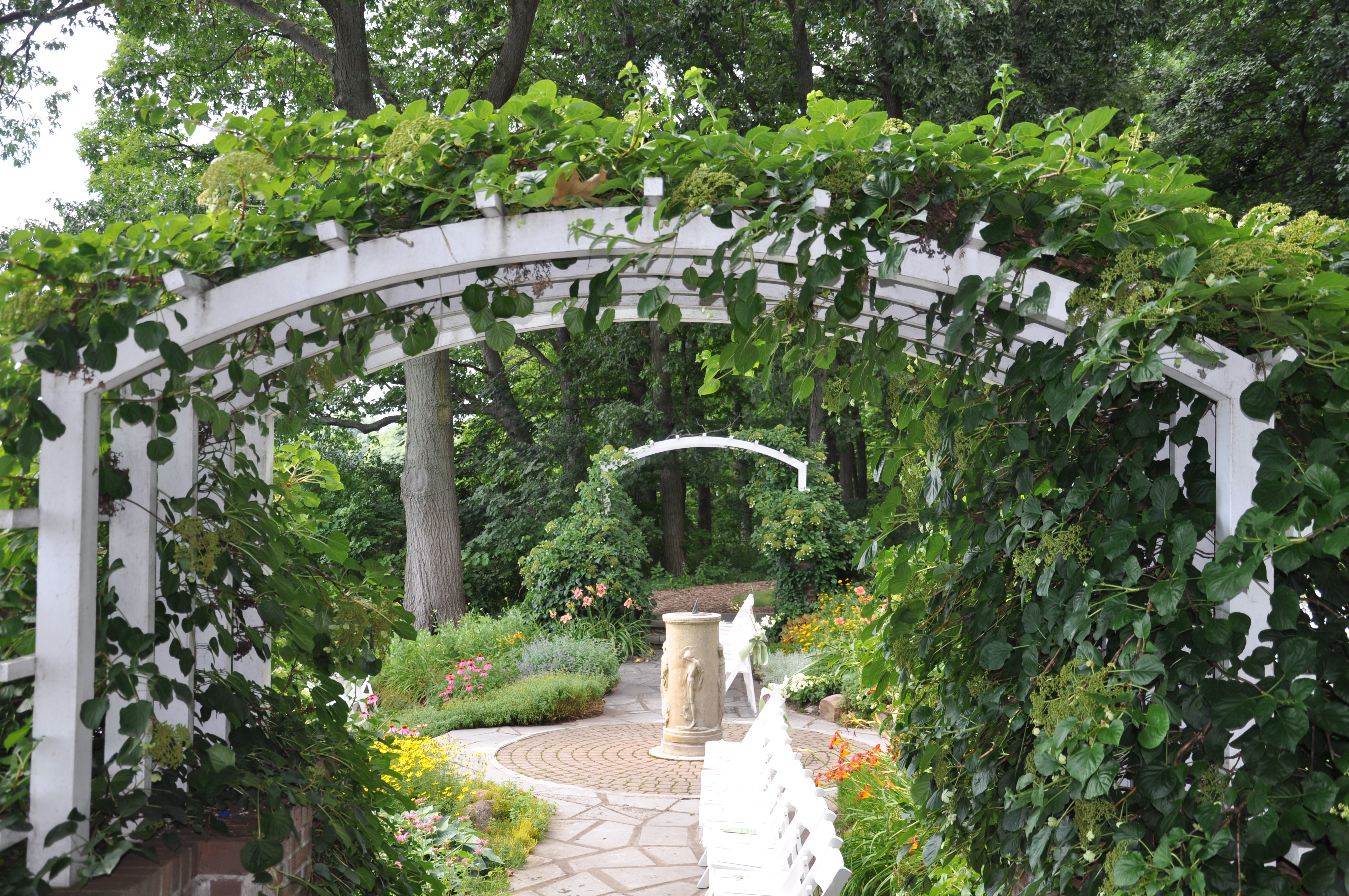 Arch with Ivy entering Pagoda Garden