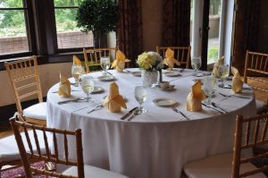 Easter Brunch table setting in the Kellogg Manor House