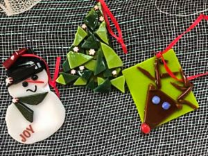 Fused glass ornaments